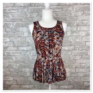 Anthropologie Deletta Print Peplum Top